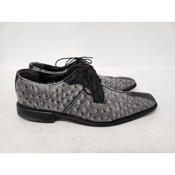 Stacy Adams Mens Roselli Oxford Shoes Size 9M Gray Textured Leather Lace Up - Picture 6 of 12